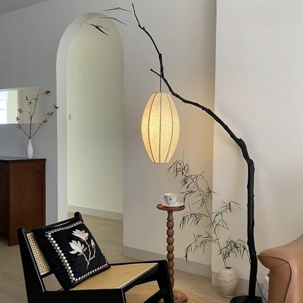 Fabric Lantern Fishing Floor Lamp