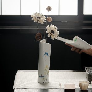 White Ceramic Flower Vessel